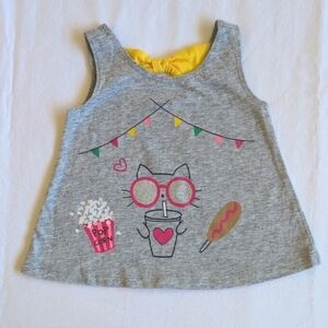 first impressions gray graphic summer swing tank top 3-6 months baby girl